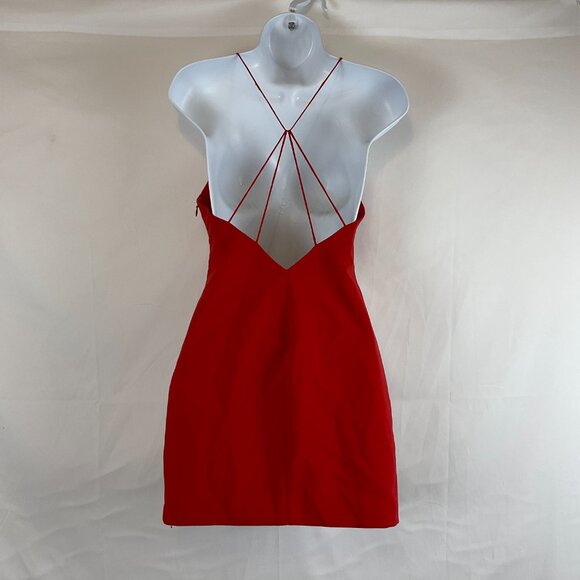 Likely Mini Dress 2 Red Spaghetti Two Strap Crossover - Picture 6 of 9